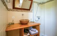 a bathroom with a sink and a shower at Beautiful Home In Fleurac With 3 Bedrooms, Private Swimming Pool And Outdoor Swimming Pool in Fleurac