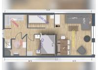 Plán poschodí v ubytovaní Appartement 6/7 personnes pied des pistes à Plagne centre