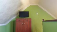 Televízia a/alebo spoločenská miestnosť v ubytovaní Nefelejcs Apartman