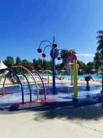 a water park with a bunch of slides at Bungalow de 3 chambres avec piscine partagee et terrasse a Vias a 1 km de la plage in Vias