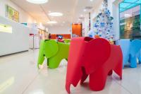 a store with three elephants and a christmas tree at Legend Hotel Kaohsiung Liuhe in Kaohsiung