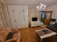 a living room with a couch and a tv at Apartman Danijela in Vukovar