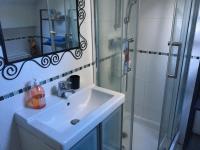 a bathroom with a sink and a shower with a mirror at Studio centre-ville climatisé avec parking gratuit in Clermont-Ferrand