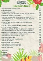 eine Speisekarte für das Gartencafé in der Unterkunft Kohrong Sea Views Bungalows in Koh Rong