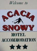 a sign for a skiasyagency motel organization at Acacia Snowy Motel in Jindabyne