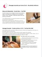 a page of a spa website with a picture of a woman doing yoga at La Maison Josnes de Mady in Josnes