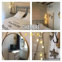 a collage of pictures of a bedroom with a bed and a mirror at Vieux Tours, Charmant T2 40m2, 4 pers, lumineux in Tours