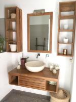 a bathroom with a sink and a mirror at Maison de 3 chambres avec jardin clos et wifi a Saint Denis in Saint-Denis
