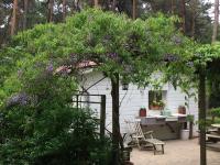 a tree with purple flowers in front of a house at Tranquil bungalow in Lille with garden in Lille
