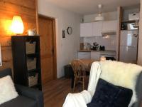 Kuchyňa alebo kuchynka v ubytovaní Appartement rez-de-chaussée, Cosy T3 4 à 6 pers avec Piscines Intérieure & Extérieure à Samoëns en Haute-Savoie
