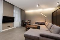 Televízia a/alebo spoločenská miestnosť v ubytovaní Apartament PLATYNOWY - Centrum Gliwic z parkingiem