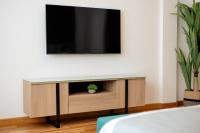 Televízia a/alebo spoločenská miestnosť v ubytovaní Apartamentos Debambú
