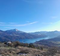 a view of crater lake from the top at Le Piolit in Prunières