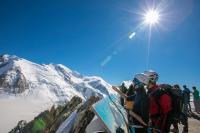 a group of people standing on top of a mountain at Résidence Améthystes A14 ski-in ski-out - Happy Rentals in Chamonix