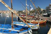 a group of boats docked in a harbor at Charming Studio With Terrace And 180 Sea View in Six-Fours-les-Plages