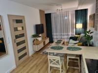 Televízia a/alebo spoločenská miestnosť v ubytovaní Apartament Słoneczny -Ściegiennego (garaż, centrum)