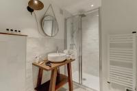a bathroom with a sink and a shower at Belambra Clubs Presqu&#39;île De Giens - les Criques in Hyères