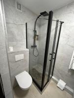 a bathroom with a shower and a toilet at Studio calme &amp; lumineux, vue sur le jardin, WIFI in Paris