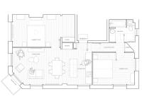 Plan piętra w obiekcie Au cœur de Trouville. Appartement de 3 pièces.