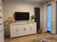 TV a/nebo společenská místnost v ubytování Lake HouseLubniewice domek całoroczny z jacuzzi blisko jeziora