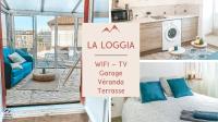 a small apartment with a bed and a balcony at La Loggia - Appartement Terrasse + Garage à Grenoble in Grenoble