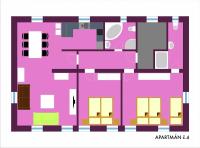 Půdorys ubytování Apartmány Cestář Boží Dar