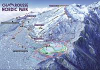 a map of the skiroule rouge park at Charmant T2 proche des pistes superbe vue in Chamrousse