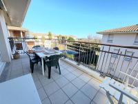 Balkon lub taras w obiekcie Appartement 2 pièces avec accès direct plage, piscine et terrasse - Marseillan - FR-1-326-778