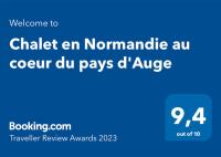 Certifikát, ocenenie alebo iný dokument vystavený v ubytovaní Chalet en Normandie au coeur du pays d'Auge