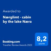 Certifikát, hodnocení, plakát nebo jiný dokument vystavený v ubytování Nærglimt - cabin by the lake Næra