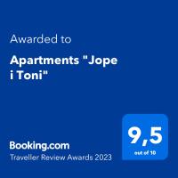 Certifikát, ocenenie alebo iný dokument vystavený v ubytovaní Apartments "Jope i Toni"