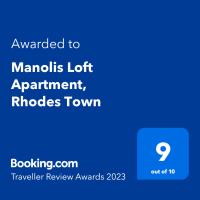 Certifikát, ocenenie alebo iný dokument vystavený v ubytovaní Manolis Loft Apartment, Rhodes Town