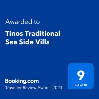Certifikát, hodnocení, plakát nebo jiný dokument vystavený v ubytování Tinos Traditional Sea Side Villa