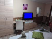 Televízia a/alebo spoločenská miestnosť v ubytovaní Abszolút Hotel és Panzió
