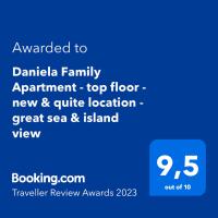 Certifikát, ocenenie alebo iný dokument vystavený v ubytovaní Daniela Family Apartment - top floor - new & quite location - great sea & island view