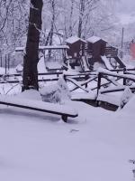 Domek drewniany simonka zawoja v zime