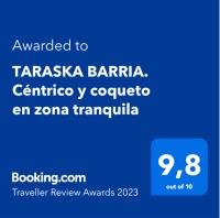 Certifikát, hodnocení, plakát nebo jiný dokument vystavený v ubytování TARASKA BARRIA. Céntrico y coqueto en zona tranquila