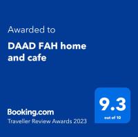 Certifikát, hodnocení, plakát nebo jiný dokument vystavený v ubytování DAAD FAH home and cafe