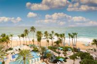an aerial view of the beach and the ocean at San Juan Marriott Resort and Stellaris Casino in San Juan