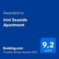 Certifikát, ocenenie alebo iný dokument vystavený v ubytovaní Irini Seaside Apartment