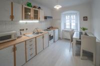 Kuchyň nebo kuchyňský kout v ubytování Apartmá u Baštů