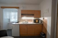 Kuchyň nebo kuchyňský kout v ubytování Apartmá u Baštů