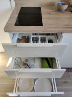 Kuchyň nebo kuchyňský kout v ubytování Dali Apartment Szentendre