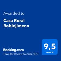 Certifikát, ocenenie alebo iný dokument vystavený v ubytovaní Casa Rural Roblejimeno