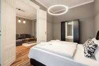 Posteľ alebo postele v izbe v ubytovaní Budapest Lighthouse Apartment