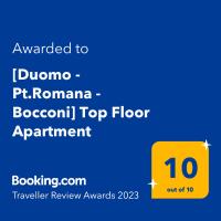 Certyfikat, podpis lub inny dokument wystawiony w obiekcie [Duomo - Pt.Romana - Bocconi] Top Floor Apartment