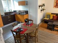 Kuchyňa alebo kuchynka v ubytovaní Charmant T2 central avec WIFI, à 15 min des Thermes, parking gratuit, lave-linge et sèche-linge communs - FR-1-541-98