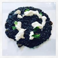 a white plate topped with a blueberry pie with cream at Hotel Alex in Florence