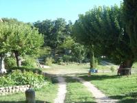 a dirt road in a field with trees and grass at Bastide la Fondue in Allemagne-en-Provence