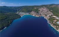 an aerial view of a city and a lake at 3 Bedroom Amazing Home In Plomin in Plomin